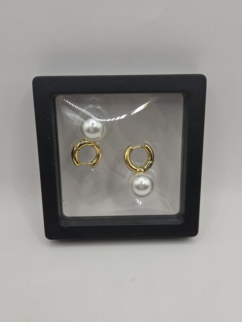 NEW Gold Hoop Pearl Drop Earrings - Elegant Women's Jewelry